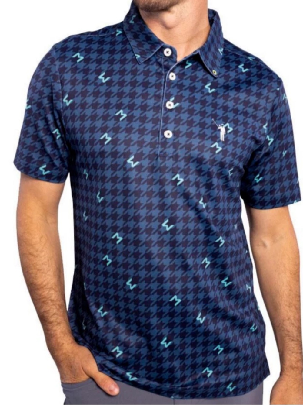William Murray Golf Men's WM Houndstooth Polo